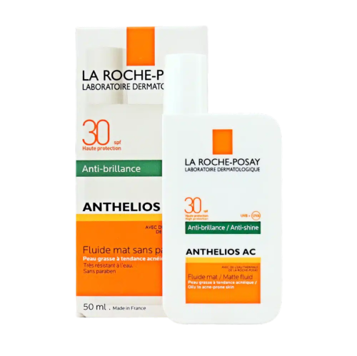 فلوئید ضد آفتاب مات ضد آکنه لاروش پوزای SPF30 مدل آنتلیوس AC مناسب پوست های چرب و دارای جوش حجم 50 میلی لیتر