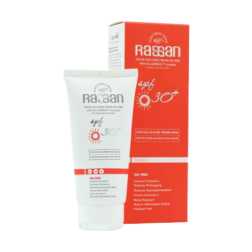کرم ضد آفتاب رنگی فاقد چربی SPF30 پوست چرب و آکنه دار راسن 40 میل