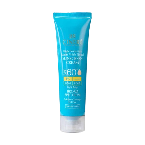 کرم ضد آفتاب رنگی SPF60 سینره فاقد چربی 50 میلی لیتر بژ روشن 
